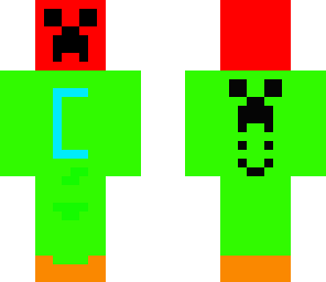creeper with a red head and orange shoes