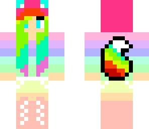 rainbow pastely wolf girl