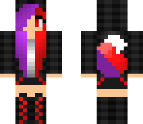 girl violet and red