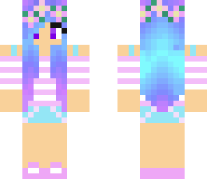 blue and purple flower girl