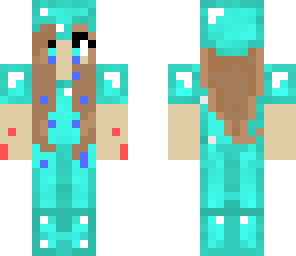 female crying diamond armor