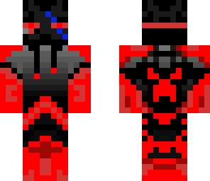 red enderman with a blue scar