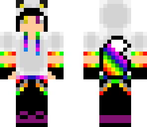 black hair rainbow boy fox