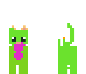 green and purple cat