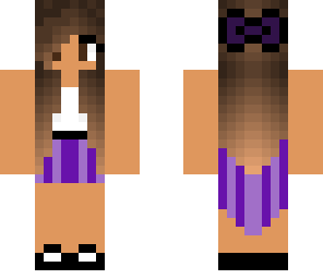 tan girl purple dress