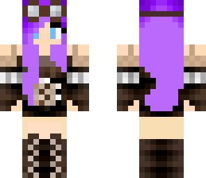 steampunk girl with purple hair