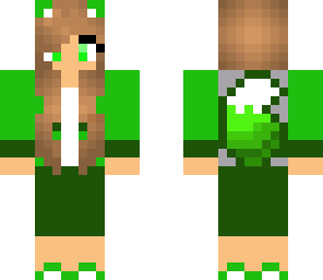minted lime cat girl