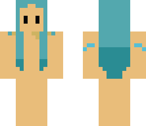 birthday suit with blue dyed hair