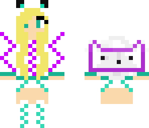 blue purple kitty cat girl