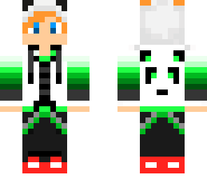 green panda red head