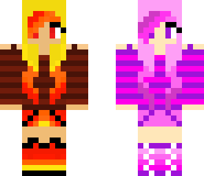 half pink half fire girl