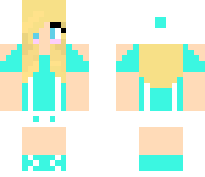 blue and white suspender girl