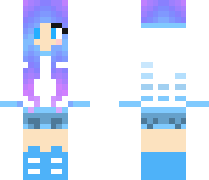 cute girl with blue hair