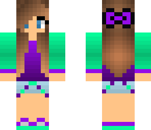 purple and mint green girl