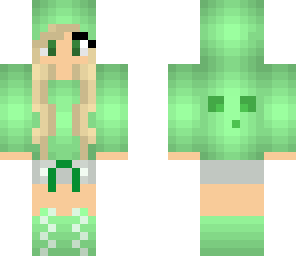 slime girl with string on shorts