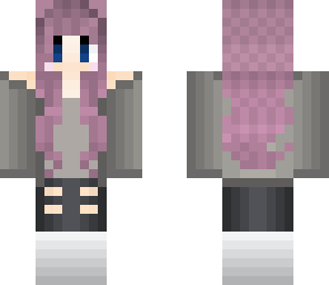 simple girl with purple hair