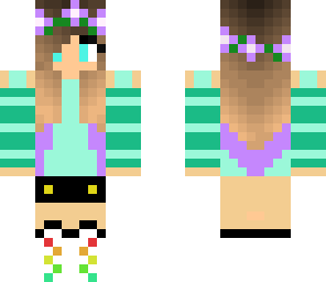purple and teal flower girl