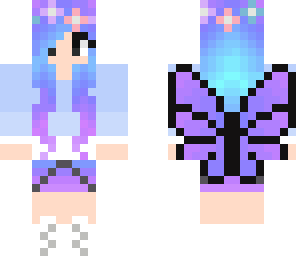 fairy wings with flower crown skin