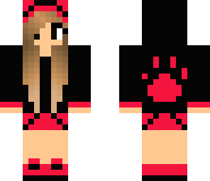 brown hair girl with a paw print