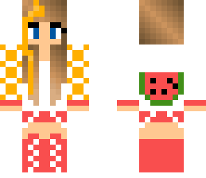watermelon girl with headphones