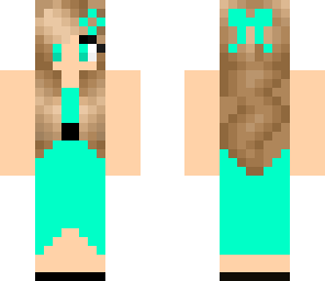 teal prom girl