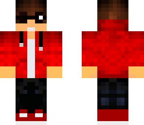 red guy with glasses