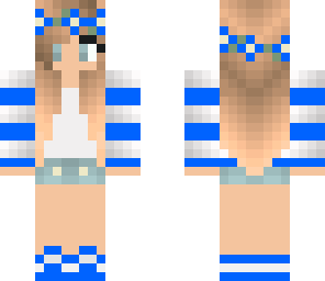 blue striped sweater girl