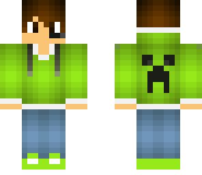 lime green boy with headphones