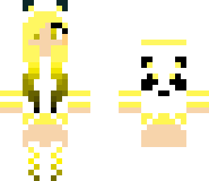 blonde panda girl - yellow