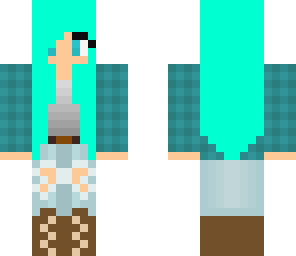 minty hair girl