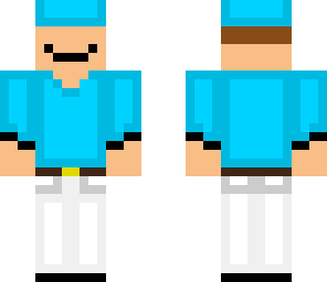 blue guy with hat