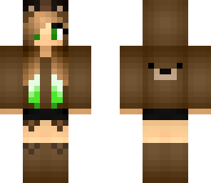 bear girl with green highlights