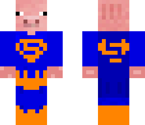 orange and blue super pig