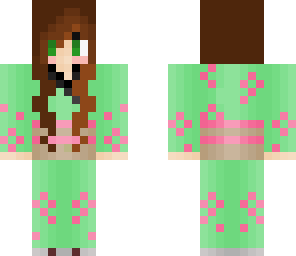 green kimono girl