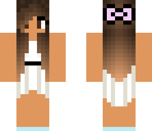 tan girl white dress