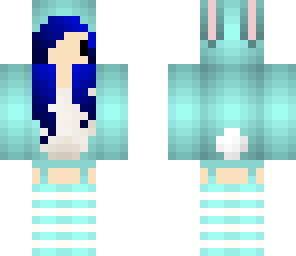 light and dark blue bunny girl