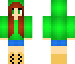 green hoodie girl