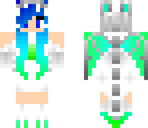 blue and green dragon girl