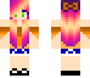 sunsethaired girl in orange