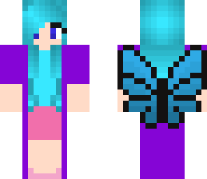 blue hair cute girl