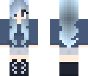 blue girl cute gradient sweater cyan