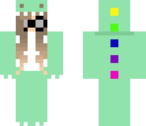 mint green dino girl