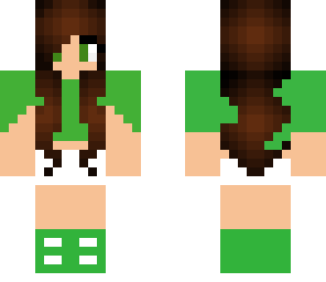 casual green outfit brunette girl