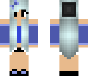 cute blue haired hat girl edit