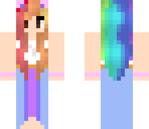 cute rainbow hair summer girl