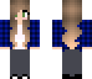 blue plaid shirt girl