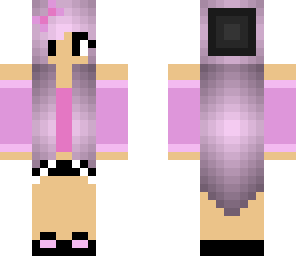 cute pink haired hat girl