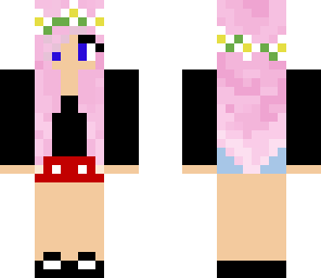 minneie mouse girl with pink hair for some reason
