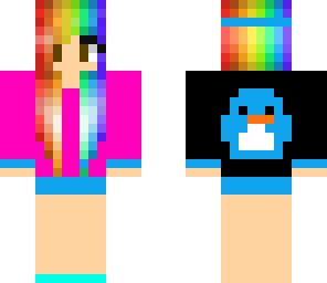 rainbow penguin girl