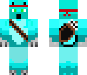 blue wolf with arrow quiver and bandana